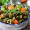 Olive verdi schiacciate