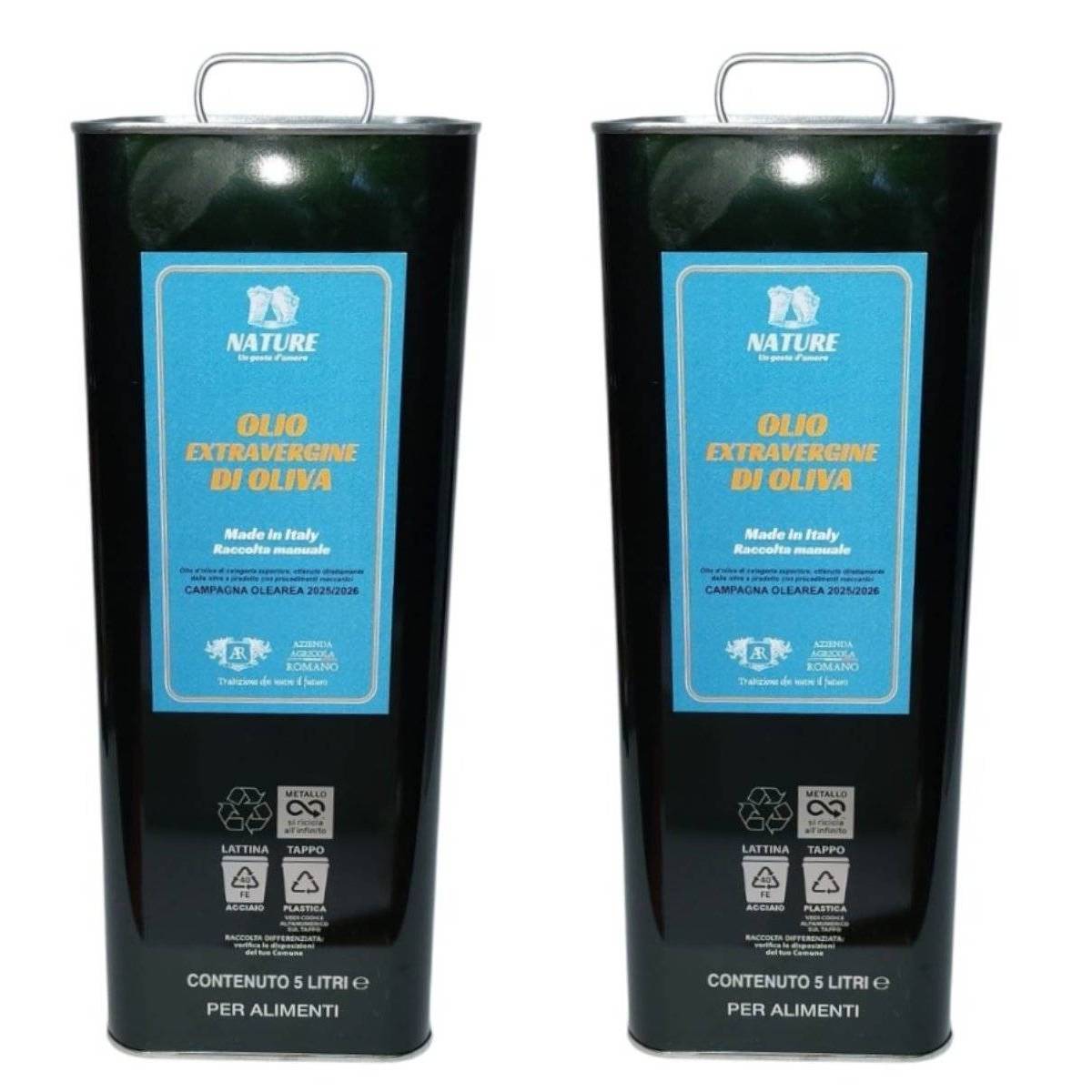 Olio Evo Pugliese - 2 Lattine da 5 Lt 1 Olio Evo Pugliese - 2 Lattine da 5 Lt